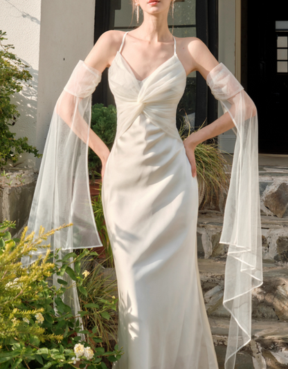 French tulle satin suspender dress party mermaid dress ED01186