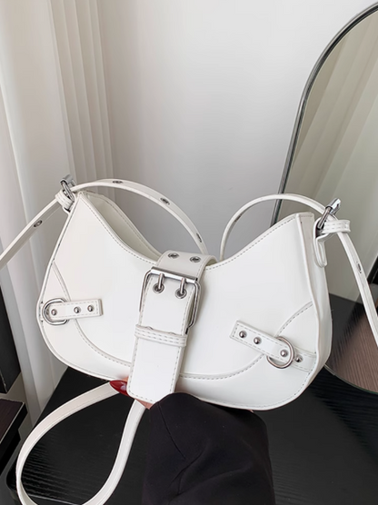 Weiße modische Schulter-Crossbody-Motorradtasche ED01297