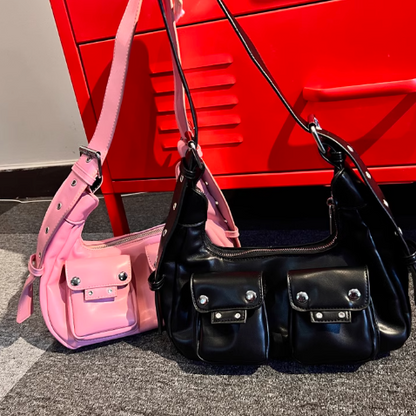 Sac à bandoulière tendance pour fille, doux et cool, style niche, sac de moto ED01298