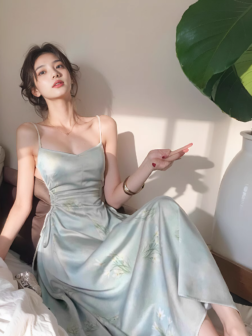 Neue Chinesische stil strumpf satin plissee taille sanfte temperament langen rock ED0136
