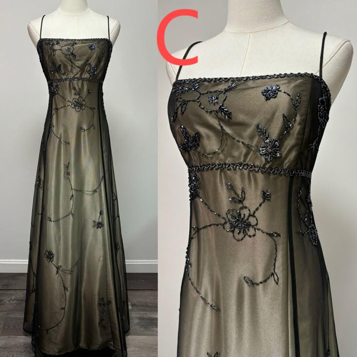 Retro gradient brown spaghetti strap backless lace-up design beaded applique long prom dress