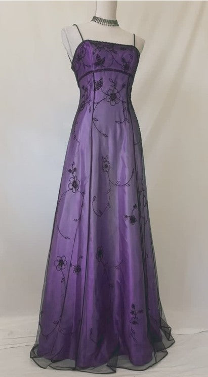 Vintage Blue Gradient Empire Prom Dresses Backless Romantic Beaded Eve   EvaFashionDress