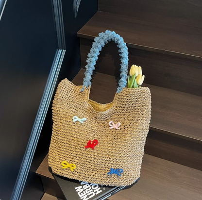 Straw bag beach bag handbag large capacity tote bag ED01431