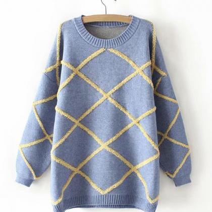 Cute Round Neck Long Sleeve Sweater ED0145