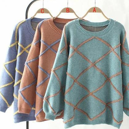 Cute Round Neck Long Sleeve Sweater ED0145