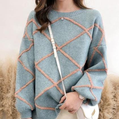 Cute Round Neck Long Sleeve Sweater ED0145