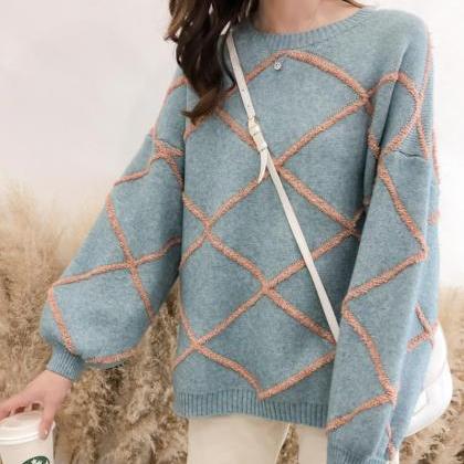 Cute Round Neck Long Sleeve Sweater ED0145