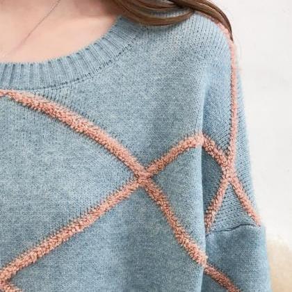 Cute Round Neck Long Sleeve Sweater ED0145