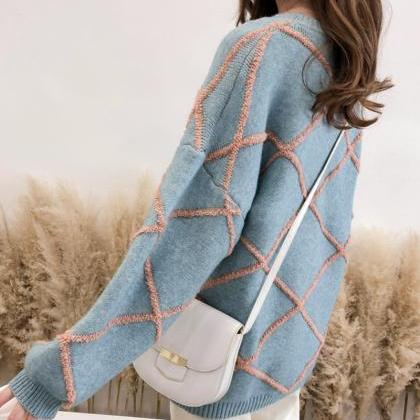 Cute Round Neck Long Sleeve Sweater ED0145