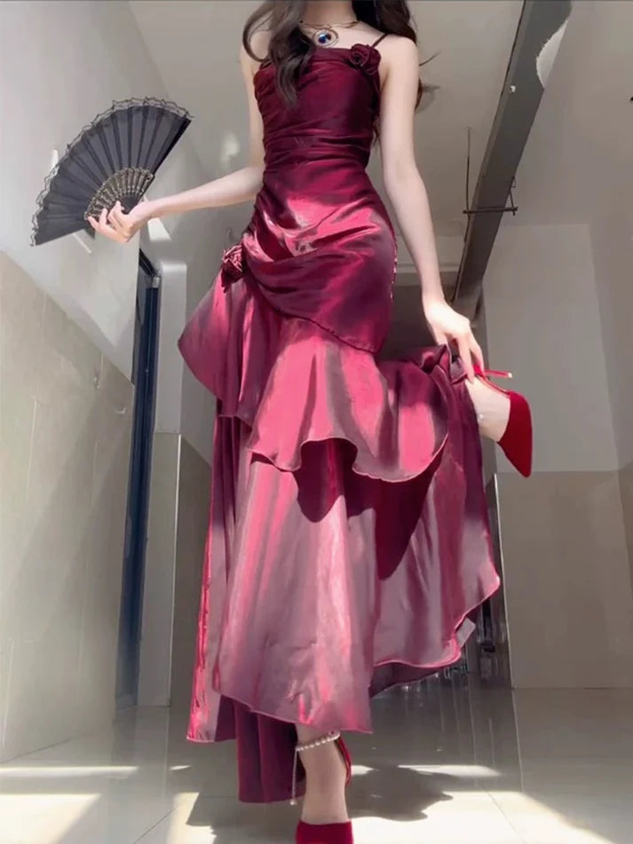 Elegant Satin Prom Dress for Quinceanera&Party-Fairytale A-line Straps Evening Gown for Birthday