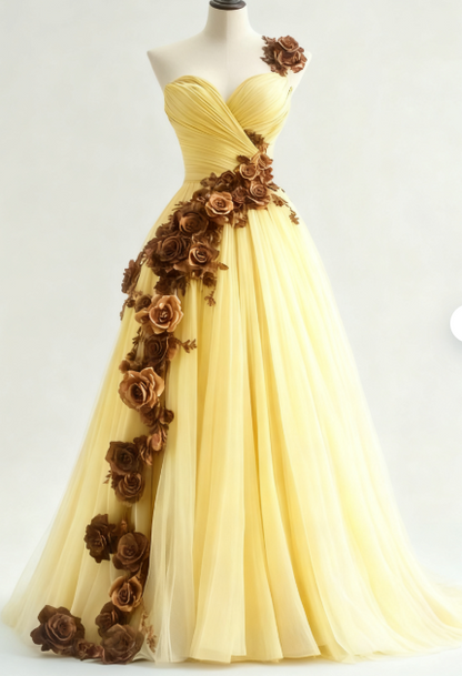 ElegantA-line Sweetheart Quinceañera Dress Tulle Applique Ball Gown Long Prom Dress Wedding Dress ED01491