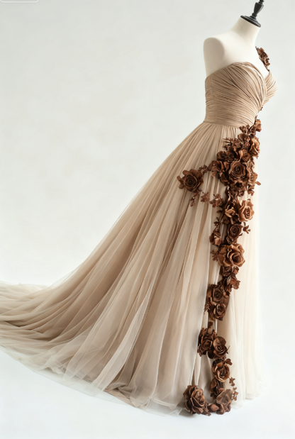 ElegantA-line Sweetheart Quinceañera Dress Tulle Applique Ball Gown Long Prom Dress Wedding Dress ED01491