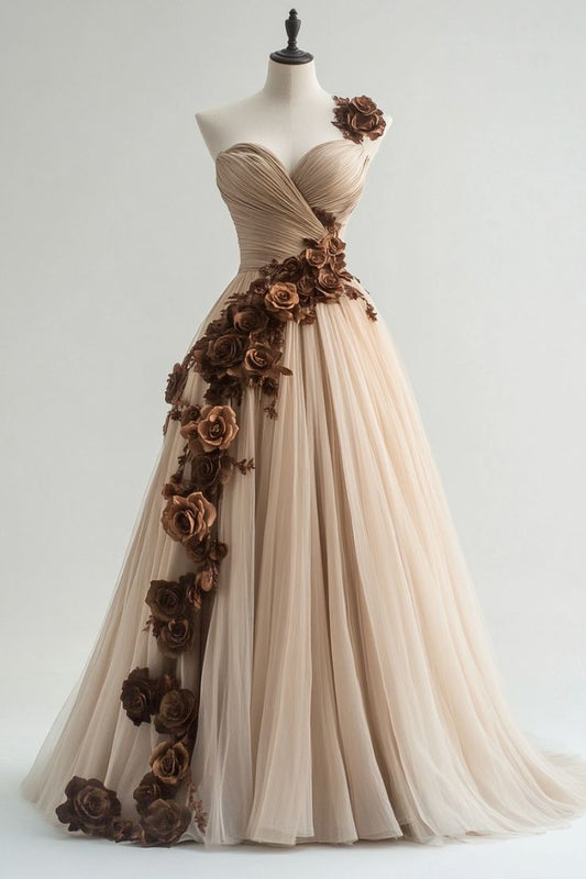 Elegantes A-Linien-Quinceañera-Kleid mit Herzausschnitt und Tüllapplikationen, Ballkleid, langes Ballkleid, Hochzeitskleid ED01491
