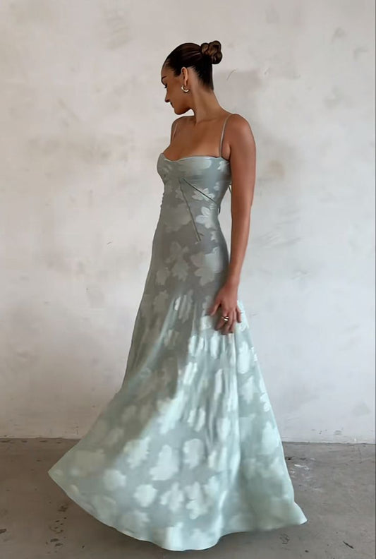 Spaghetti Strap Satin Long Prom Dress Evening Dress ED01529