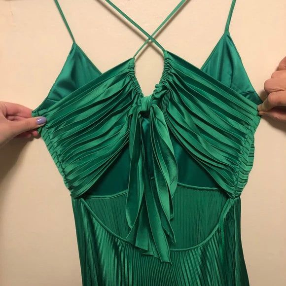 Forest Green Backless Prom Dress💚 Glam Chiffon Evening Dress for Party &Special Ocassion