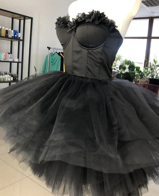 A-Linie Herzausschnitt Korsett Tüll Trägerloses Ballkleid ED01560