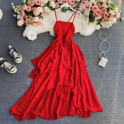 Süßes unregelmäßiges Schnürkleid A-Linien-Modekleid ED0157