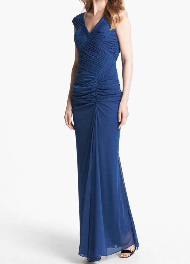 💎Vintage  Midnight Blue Mermaid Gown 🎐V Neck Pretty  Prom Dress for Events&Party