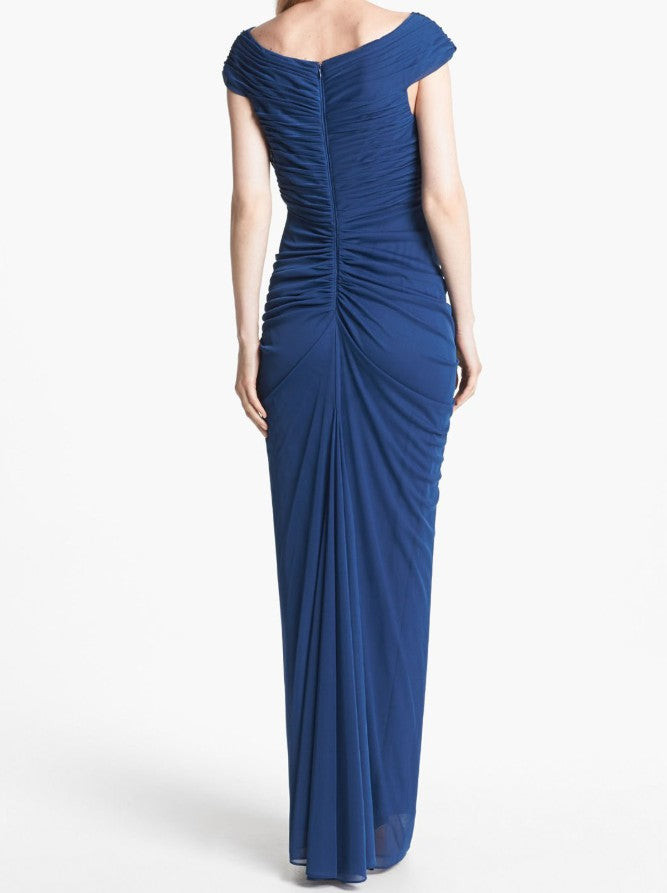 💎Vintage  Midnight Blue Mermaid Gown 🎐V Neck Pretty  Prom Dress for Events&Party