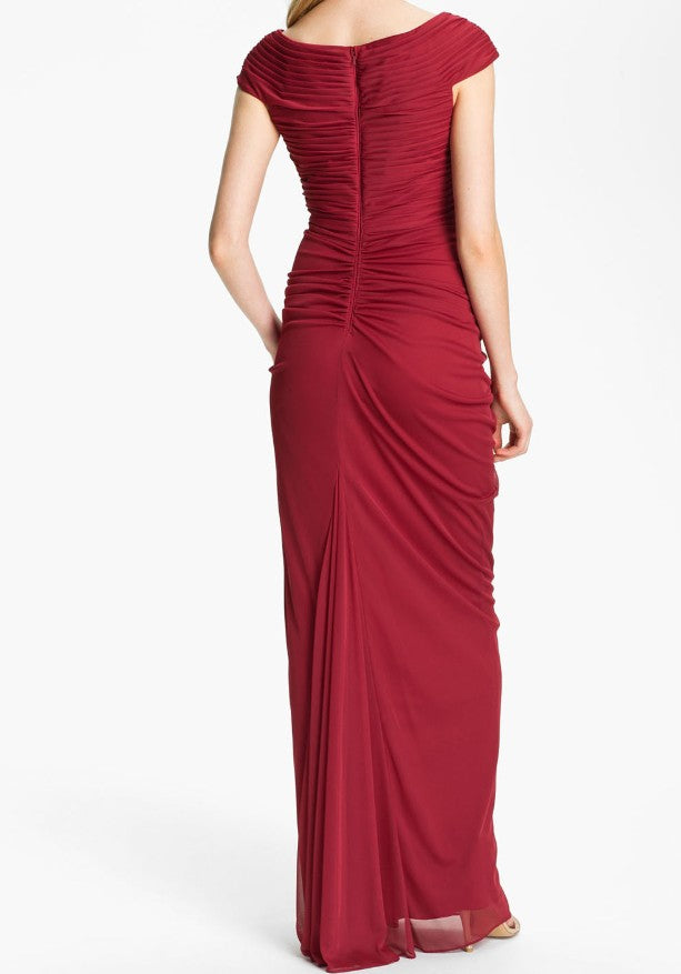 💎Vintage  Red Mermaid Gown 🎐V Neck Pretty  Prom Dress for Events&Party
