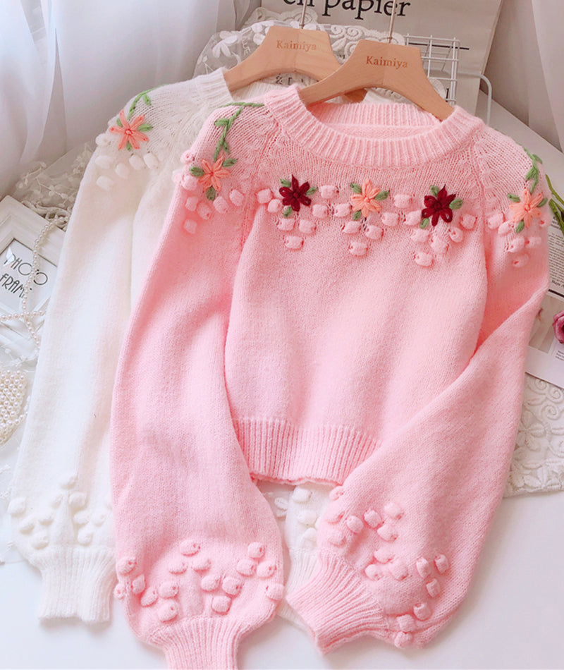 Sweet Flowers Long Sleeve Sweater ED0162