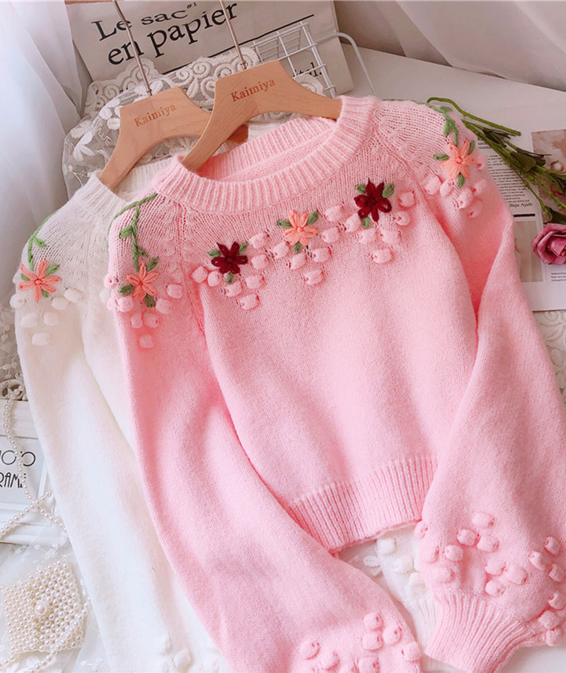 Sweet Flowers Long Sleeve Sweater ED0162