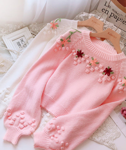 Sweet Flowers Long Sleeve Sweater ED0162