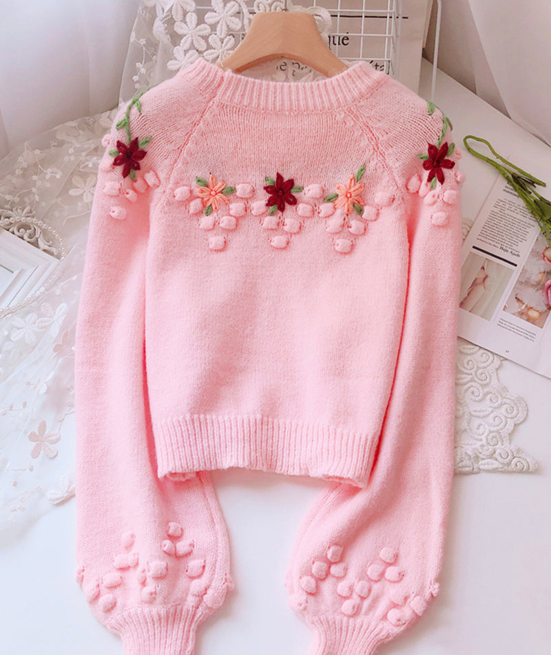 Sweet Flowers Long Sleeve Sweater ED0162