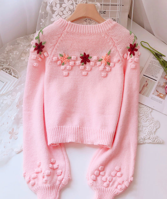 Sweet Flowers Long Sleeve Sweater ED0162