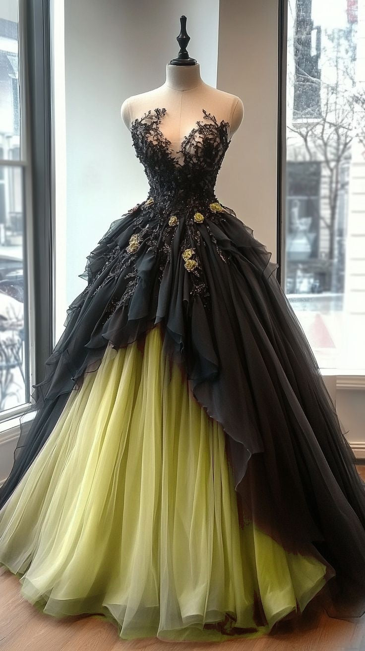 A-Line Sweetheart Neck Beaded Tulle Long Prom Dress for Quinceanera Lace Applique Wedding Dress