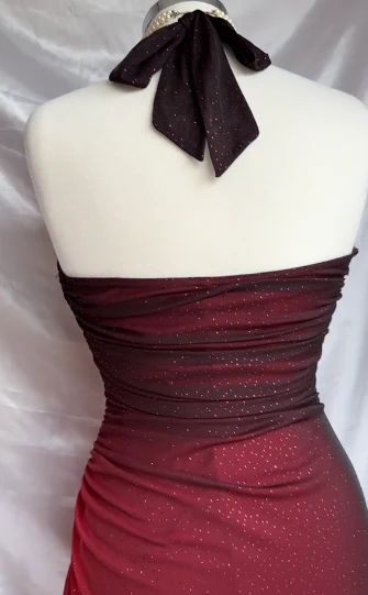 Shiny ✨Chiffon Prom Dress for Party&Birthday Elegant Halter Sweetheart Niche Ruffled Evening Gown