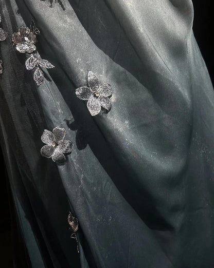 Elegant Chiffon Mermaid Gown  for Prom&Party Spaghetti Strap Sequined Applique Evening Gown 
