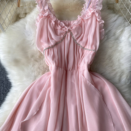 Rosa A-Linien-Modekleid ED0166