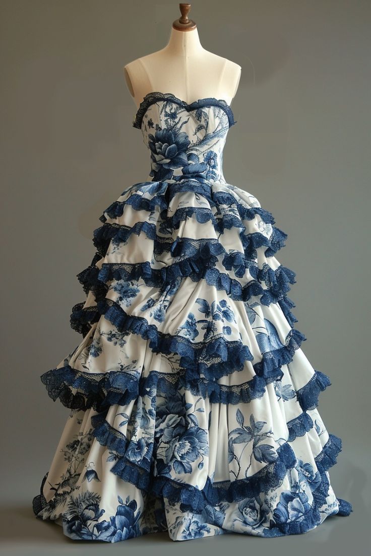Vintage A-Linie Herzausschnitt Chiffon Spitze Langes Ballkleid Elegantes Brautkleid mit Blumenmuster ED01697