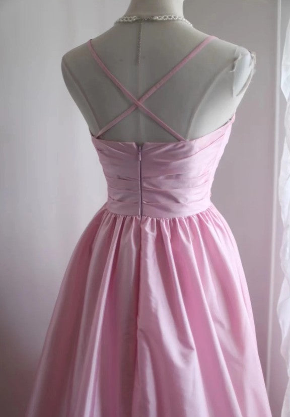 A-Linie Spaghettiträger Satin Langes Hochzeitskleid Geburtstag Quinceanera Kleid Ballkleid ED01712