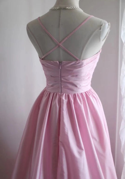 A-Linie Spaghettiträger Satin Langes Hochzeitskleid Geburtstag Quinceanera Kleid Ballkleid ED01712
