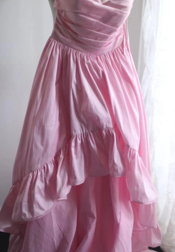 A-Linie Spaghettiträger Satin Langes Hochzeitskleid Geburtstag Quinceanera Kleid Ballkleid ED01712