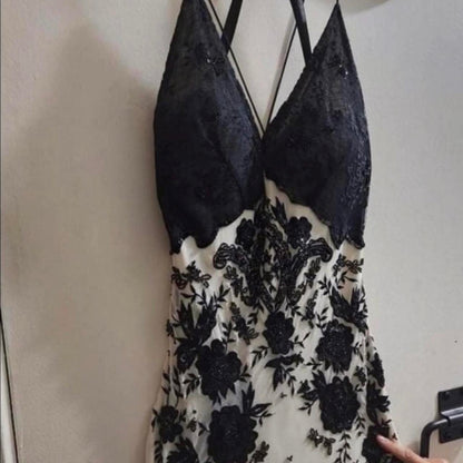 Mermaid Spaghetti Strap Chiffon Applique Long Prom Dresses Temperament Party Dresses ED01723