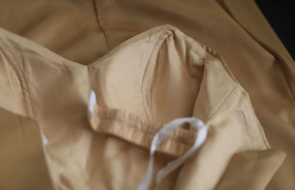 Robe de soirée longue en satin, style sirène, sans bretelles, dorée, simple, ED01730
