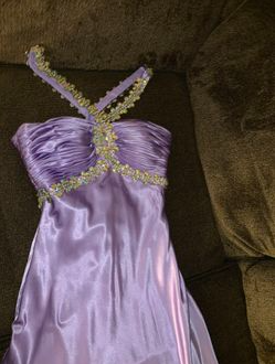 Glamou Purple 💜Satin Beaded Backless Long Prom Dress for Party&Birthday,Elegant Wedding Guest Outfits ED01736