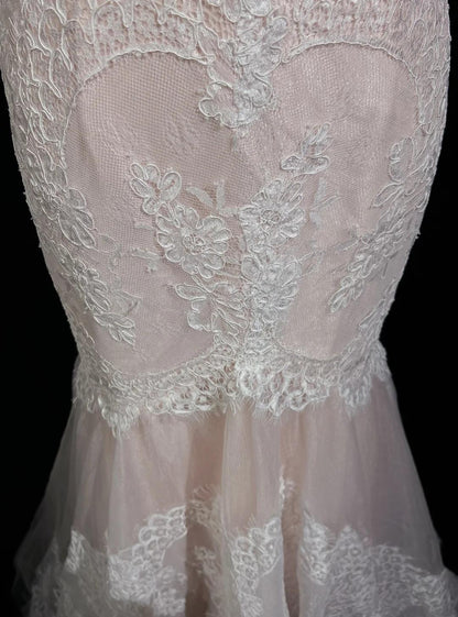 Robe de bal longue rose clair, style sirène, sans bretelles, en tulle et dentelle, décolleté en cœur, robe de soirée ED01762