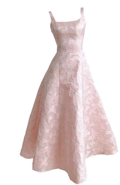 Rosa A-Linie Vintage Schmetterling besticktes Satin Ballkleid Geburtstagskleid ED01772