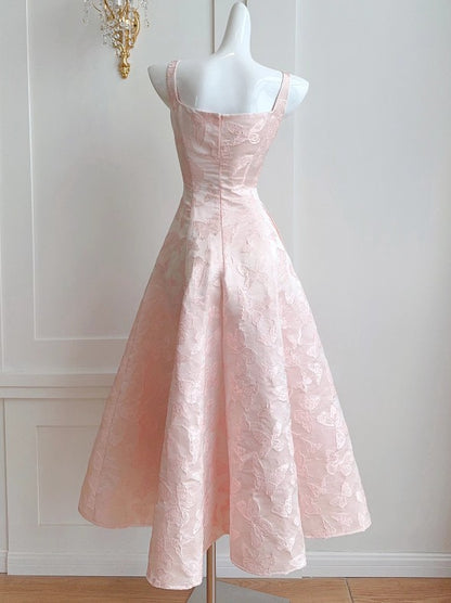 Rosa A-Linie Vintage Schmetterling besticktes Satin Ballkleid Geburtstagskleid ED01772