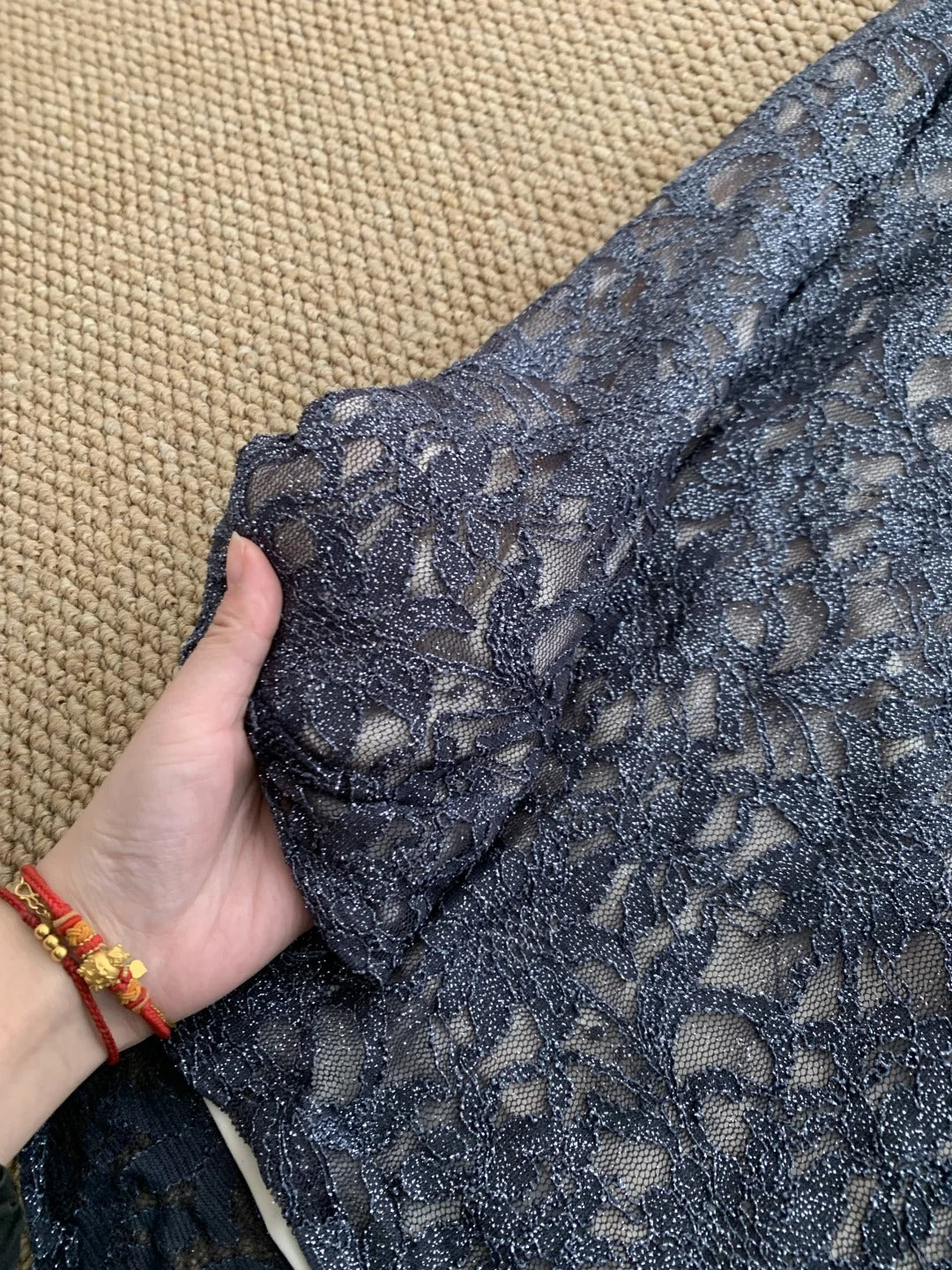 Robe de bal longue en dentelle à col en V, robe de soirée scintillante, ED01873