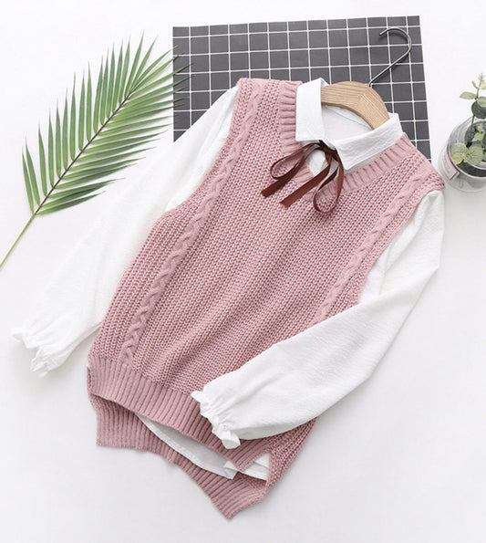 Cute Preppy Sleeveless Sweater ED0189