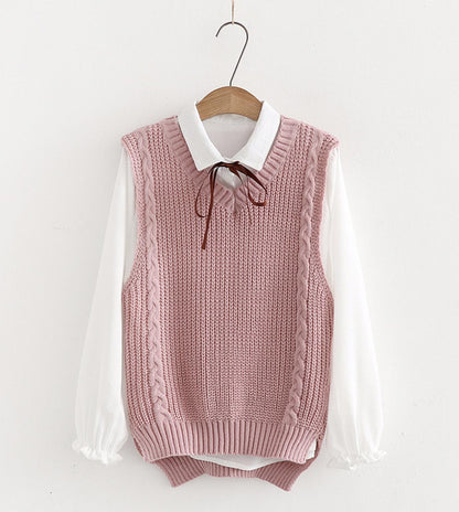 Cute Preppy Sleeveless Sweater ED0189