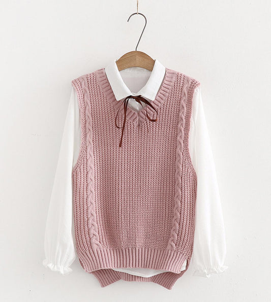 Cute Preppy Sleeveless Sweater ED0189