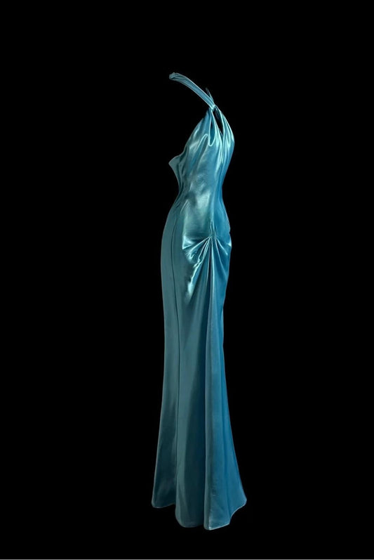 Magnifique robe de bal longue bleue dos nu style sirène, superbe robe de soirée formelle ED01905