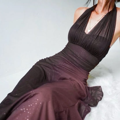 Elegant Green Formal Dresses, V-neck Sheath Glitter Birthday Dresses, Chiffon Retro Backless Party Dresses  ED01921