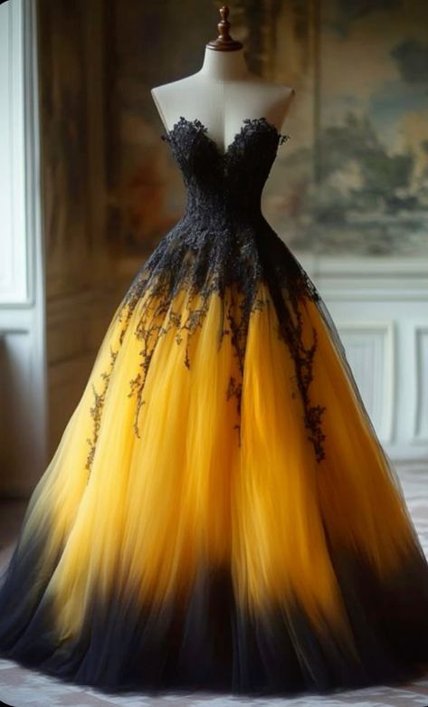 Vintage Gelbes A-Linien-Ballkleid mit herzförmigem Ausschnitt und Tüll, wunderschönes Abendkleid ED01929